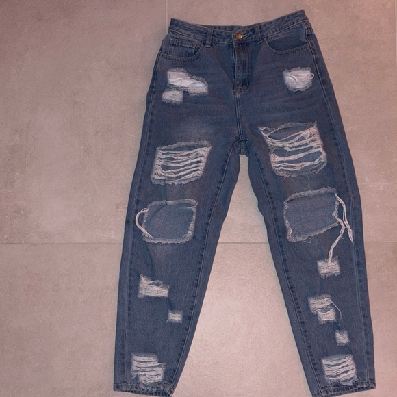 Distressed Blue Jeans - Picture 3 of 4